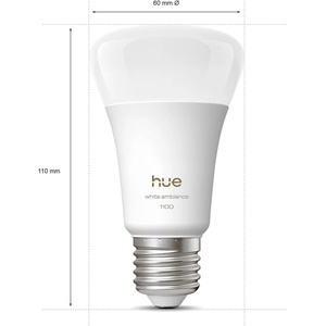Philips Смарт LED димируема крушка Philips Hue WA E27 White ambience, 2 бр, 8.1W, 1100 lm, E27, 100-240V, бяла светлина 1 000-20 000К (BT, Zigbee, HomeKit, Google, Alexa, SmartThings) (929003854902)