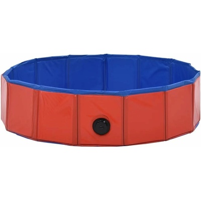 Shumee Bazén pro psy skládací červený PVC 80 × 20 cm
