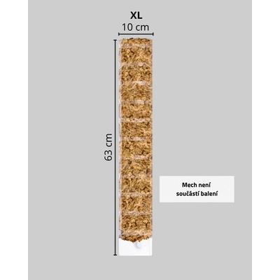 Mechová opora XL průhledná s předním plněním bez mechu a zipové pásky