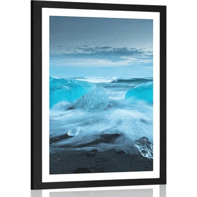 Plakát s paspartou ledové kry - 20x30 silver