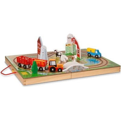 Melissa & Doug Дървен игрален комплект Melissa & Doug - Куфарче, ферма (40142)
