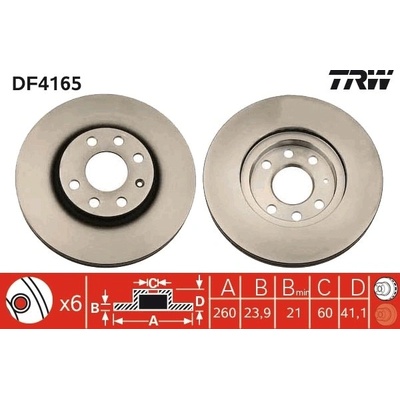 Brzdový kotúč TRW DF4165