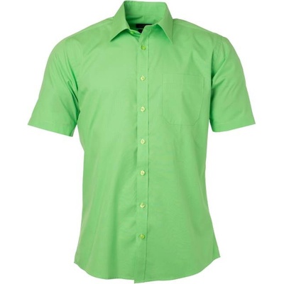 James & Nicholson pánska popelínová košeľa s krátkym rukávom JN 680 lime green