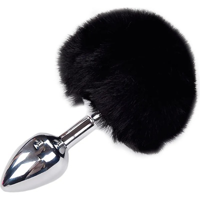 Alive Metal Anal Fluffly Plug S Black