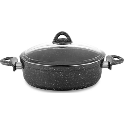 Haschever HR-GRANITE ROSY-Тенджера плитка със стъклен капак Ø26xh7.5cm ЧЕРНА (ETTCKK0326015) (0189374)