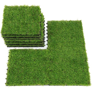 Garden of Eden Комплект от 11 бр. изкуствена трева 30x30 см, височина на влакната 20 мм, зелен цвят (LC4025)