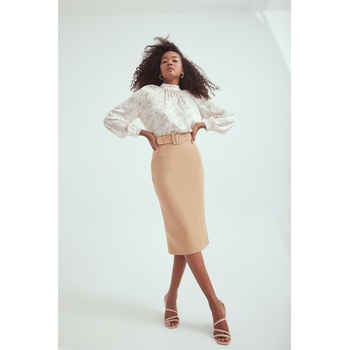 Base Дамска вталена пола - Камел #309380 (309380_Камел)