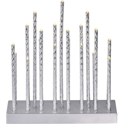 Emos DCAW02 19 LED svietnik strieborný 28,5 cm 3x AA vnútorná teplá biela časovač