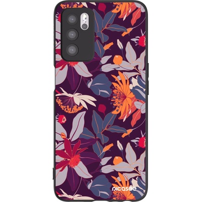 Pouzdro Picasee silikonové OPPO A16 Purple Leaf černé