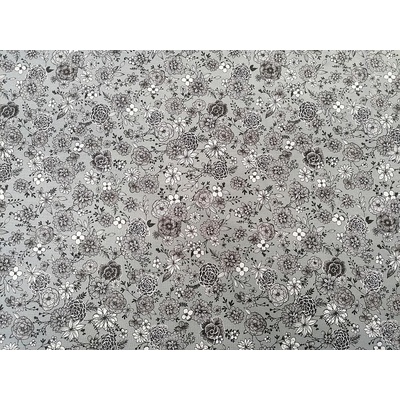 Bavlnená látka KVETY FLORAL 4 sivá šírka 160 cm
