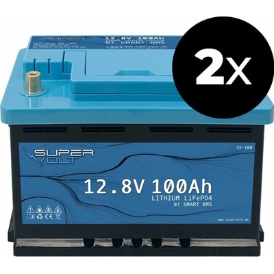 Supervolt LiFePO4 200Ah 12,8V lítiová sada 2x SX100