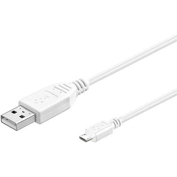 PremiumCord ku2m5fw USB 2.0 prepojovací A-B micro, 5m, bílý