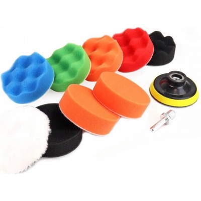 AMiO Sada leštících kotoučů s adaptérem 9ks + kotouč 80mm + adaptér M14