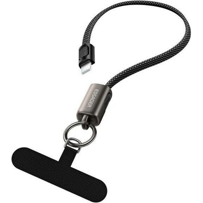 Essager ES-X84 2v1 opletený nabíjecí a datový a poutko USB-C na Lightning 30cm černý