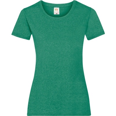 Fruit of the Loom Tričko Lady-Fit Valueweight T krátký rukáv dámské COT-161372t3900 Melír zelená retro