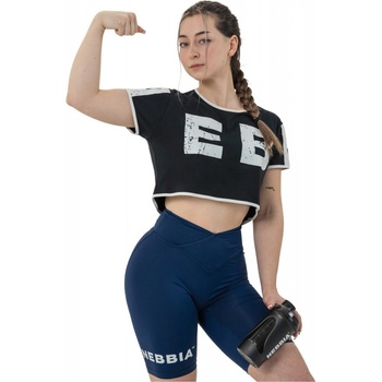NEBBIA Dámske tričko Oversized Crop Top Game On Black