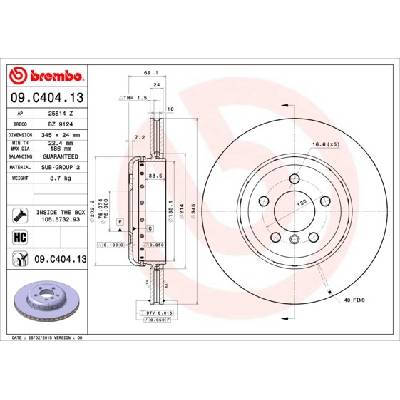 BREMBO Brzdový kotúč 09C40413