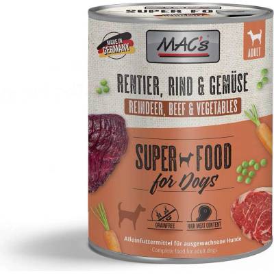 MAC's Dog Adult консерва с говеждо, северен елен и зеленчуци за кучета
