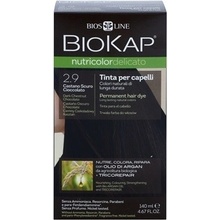 Biokap NutriColor Delicato permanentní barva na vlasy s arganovým olejem bez parfemace 2.9 Dark Chestnut Chocolate Tricorepair Complex 140 ml