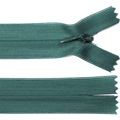 Spirálový zip no.3 skrytý nerozepínací 60cm - více barev color: 670 borovicová zelená