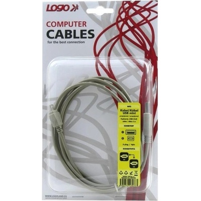 Logo 17077 USB (2.0), USB A M- 4 pin M, 1.7m, černý