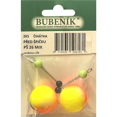 Bubeník číhátko před špičku 26mm 2ks barva žlutá červená