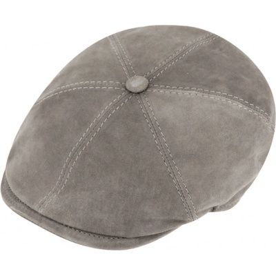 Fiebig Headwear since 1903 kožená 6-dílná bekovka šedá