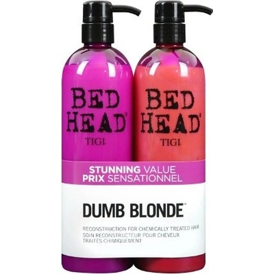 Tigi Bed Head Dumb Blonde šampon 750 ml + Blonde Reconstructor šampon a kondicionér pro poškozené blond vlasy 750 ml dárková sada