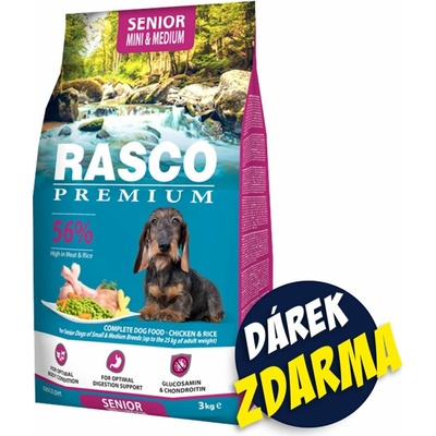 RASCO Premium Senior Mini & Medium kuře s rýží 3 kg