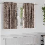 Pure Line Home Кадифени завеси в цвят чинчила с комбиниран перделък, 2 бр. , 140 x 140 см