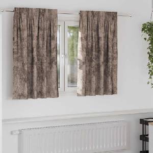 Pure Line Home Кадифени завеси в цвят чинчила с комбиниран перделък, 2 бр. , 140 x 140 см