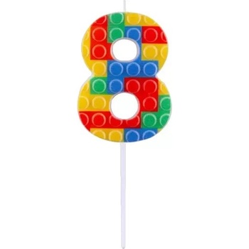 Godan Свещ с мотив на строителни блокчета - 8 (bh-spk8)