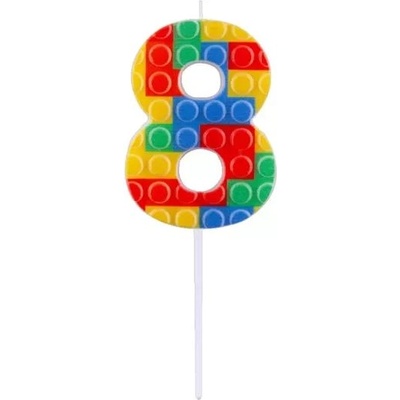 Godan Свещ с мотив на строителни блокчета - 8 (bh-spk8)