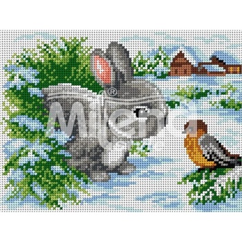 Image 1 of Milena Style Зайче и пиле - гоблен с щампа без конци