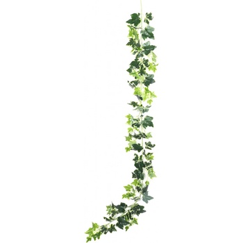 Umělá girlanda Břečťan bílo-zelená 190 cm