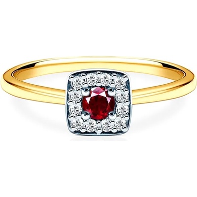 SAVICKI Годежен пръстен Savicki: двуцветно злато, рубин, диаманти