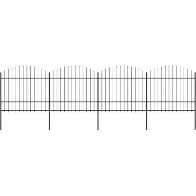 OMAXI Zahradní plot s kopím nahoře ocelový 671 x 175 cm černý 714714