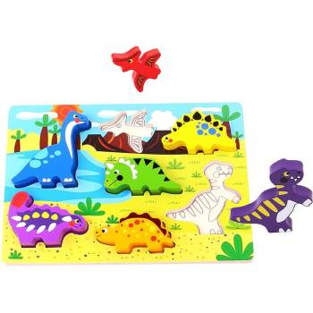 Tooky toys Дървен пъзел, Динозаври (tkc392)