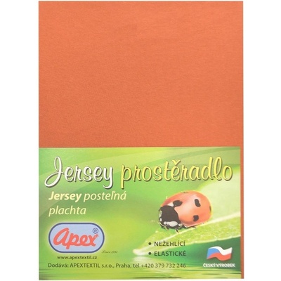 Apex jersey prostěradlo Cihlové 180x200