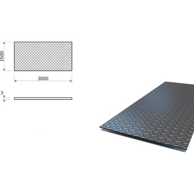 Slzičkový plech 1,5x3 m, hrúbka 3 mm