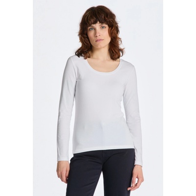 Gant tričko SLIM COT/ELA LS SCOOP NECK TOP biela