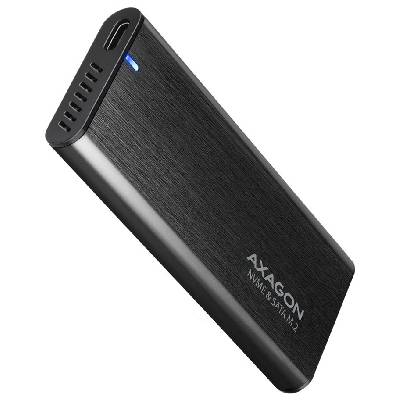 AXAGON EEM2-SB2 Box na disk, externí, pro M.2 NVMe a SATA SSD, USB-C 3.2 Gen2, hliník, černý EEM2-SB2