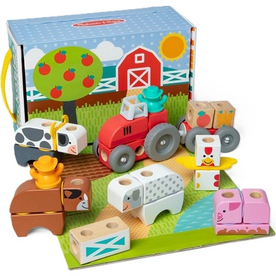 Melissa & Doug Дървен конструктор Melissa & Doug Blockables - Ферма, 56 части (6074894)