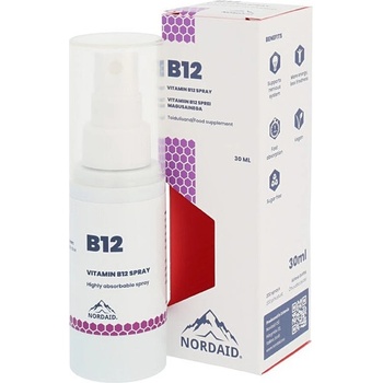 Nordaid Vitamin B12 Спрей за уста, 400 mcg, мента, 30 ml, Nordaid (010300 NRD)
