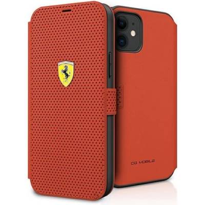 Ferrari Калъф за телефон Ferrari FESPEFLBKP12SRE On Track Perforated за iPhone 12 mini 5.4", червен (FER000434)