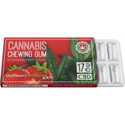 Bubbly Billy Buds Cannabis Jahodový Žuvačka 17mg CBD