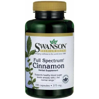 Swanson Full Spectrum Cinnamon 375 mg 180 kapslí