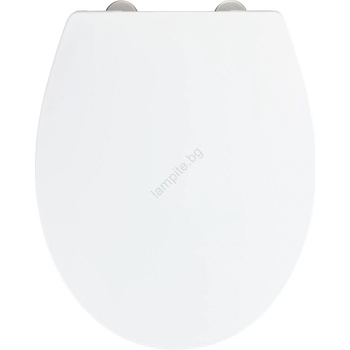 WENKO 24516100-WC тоалетна седалка, товароносимост 300/350 kg, 37x44, 5 cm, бяла/сребриста (WE0684)