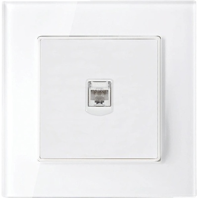 ELMARK ЕДИНИЧЕН lan КОНТАКТ СТЪКЛЕНА РАМКА БЯЛ (195027/wh)