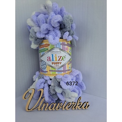 Alize Puffy Color 6372-fialova-siva-biela